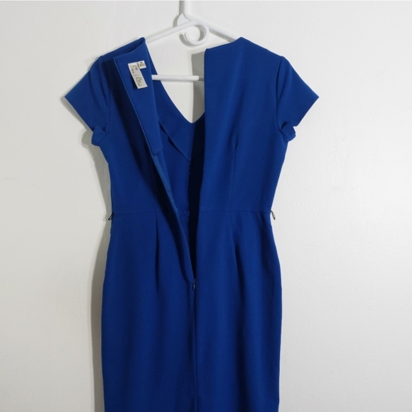 Emma & Michelle Royal Blue V-Neck Bodycon Dress Petite 4P - Picture 9 of 12